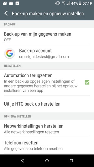 Selecteer Back-up van mijn gegevens maken