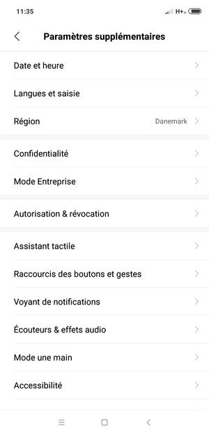 Sélectionnez Confidentialité