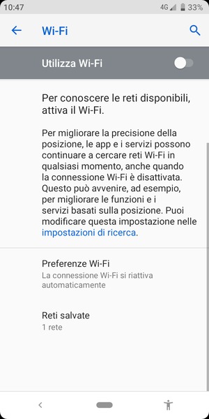 Attiva Utilizza Wi-Fi
