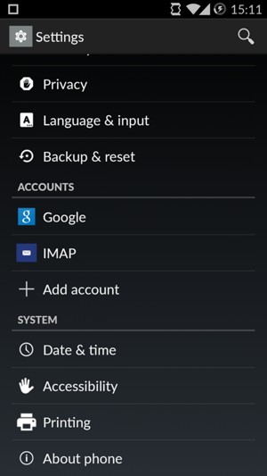 Return to the Settings menu and scroll to and select Google