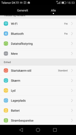 Scroll til og vælg Strømbesparelse