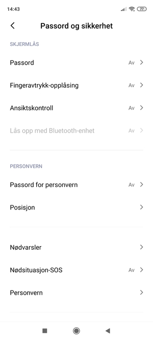 Bla til og velg Personvern