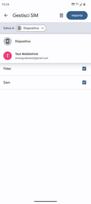 Seleziona il tuo account Google