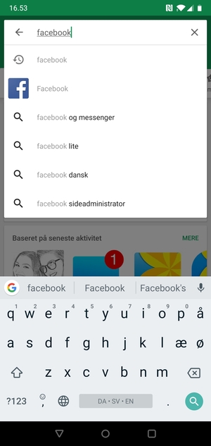 Indtast navnet på appen og vælg Søg