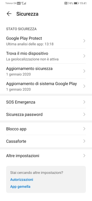 Seleziona Altre impostazioni