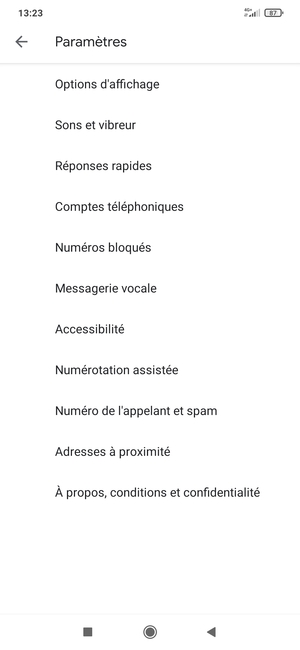 Sélectionnez Messagerie vocale