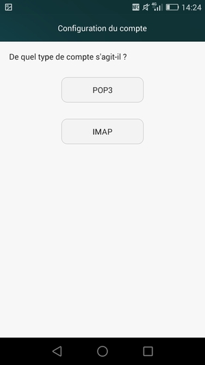 Sélectionnez POP3 ou IMAP
