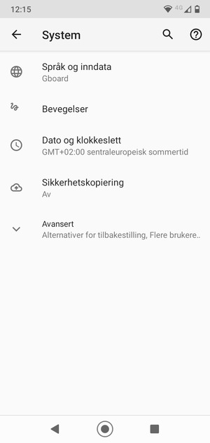 Velg Sikkerhetskopiering