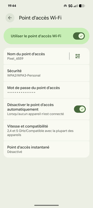 Votre téléphone est maintenant configuré pour être utilisé comme modem