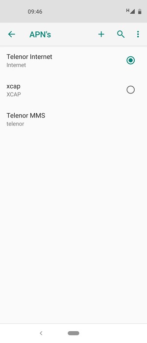 Selecteer het toegangspunt voor internet