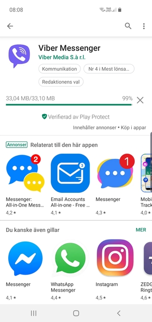 Vänta på att installationsprocessen avslutas