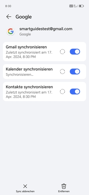 Ihre Daten werden synchronisiert