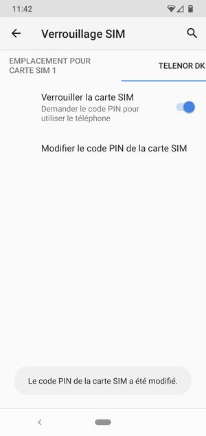Votre code PIN de la carte SIM a été modifié