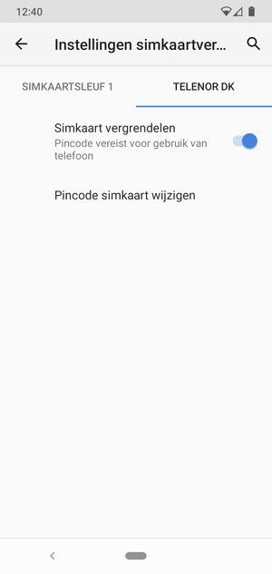 Selecteer Public en Pincode simkaart wijzigen