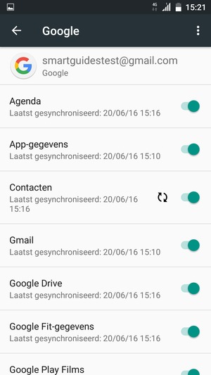 Selecteer de Menu-knop