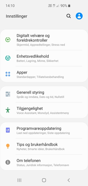 Bla til og velg Programvareoppdatering