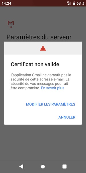 Sélectionnez MODIFIER LES PARAMÉTRES