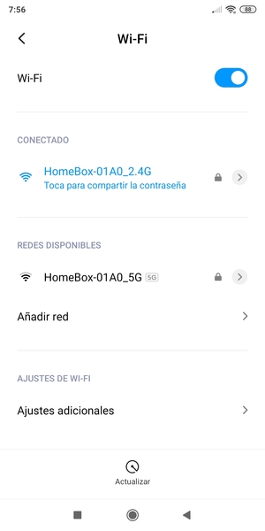 Ahora está conectado a la red Wi-Fi