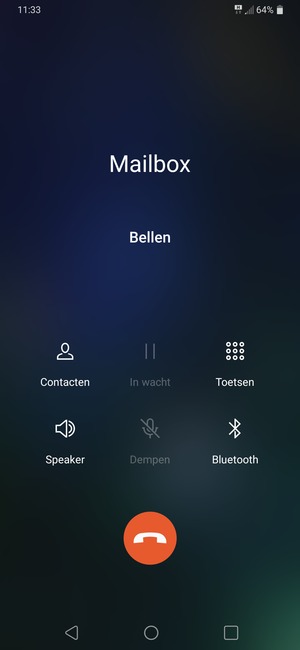 Als uw voicemail belt zoals op in dit scherm, is uw telefoon correct geïnstalleerd.