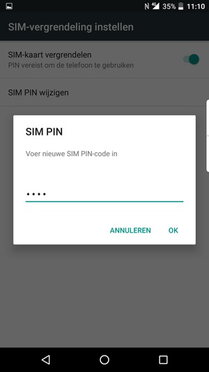 Voer uw Nieuwe SIM PIN in en selecteer OK