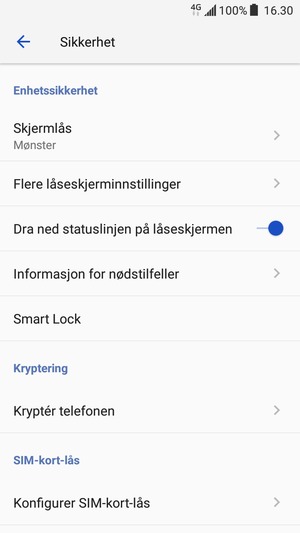 Velg Konfigurer SIM-kort-lås