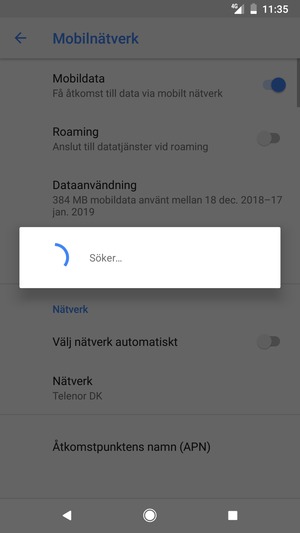 Vänta på att sökningen avslutas
