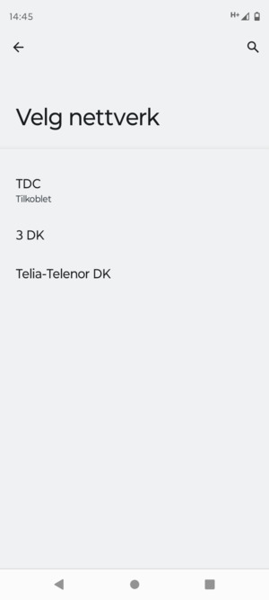 Velg en nettverksoperatør fra listen