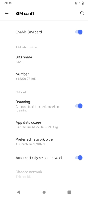 Turn Roaming on or off