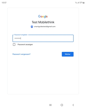 Geben Sie Ihre Gmail Passwort ein und wählen Sie Weiter