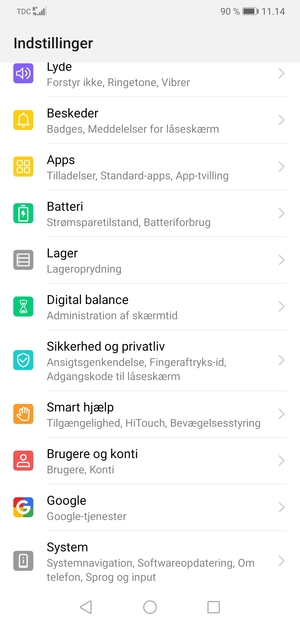 Scroll til og vælg System