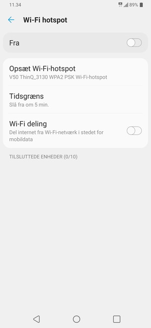 Vælg Opsæt Wi-Fi-hotspot