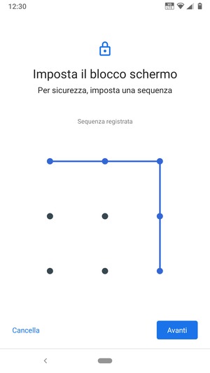 Disegna una sequenza di sblocco e seleziona Avanti