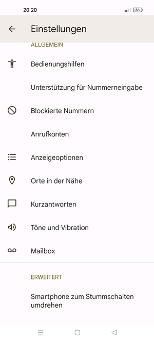 Scrollen Sie und wählen Sie Mailbox