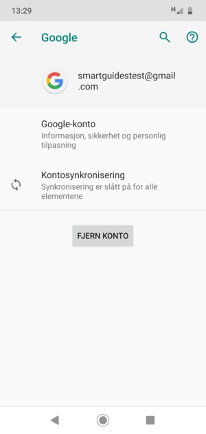Velg Kontosynkronisering
