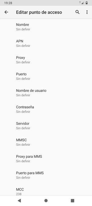 Introduzca la información de Internet