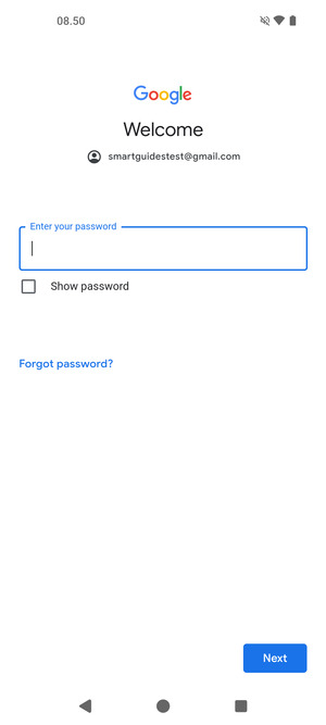Enter your password and select Next
