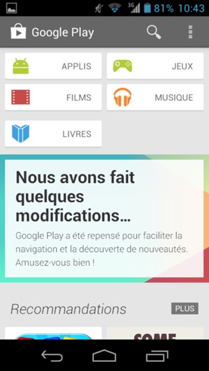 Sélectionnez le bouton de Recherche