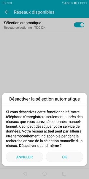 Sélectionnez OK