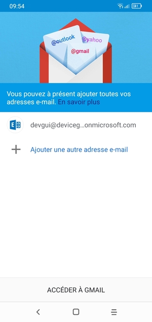 Sélectionnez ACCÉDER  À GMAIL