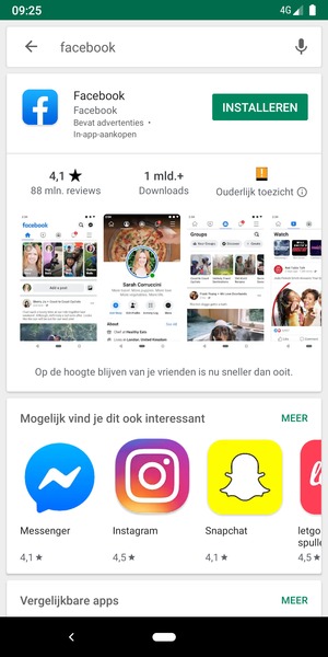 Selecteer de app