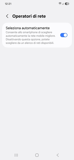Disattiva Selezione automaticamente