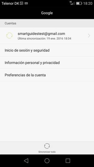 Seleccione su cuenta de copia de seguridad