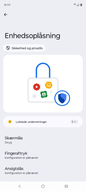 Vælg Skærmlås