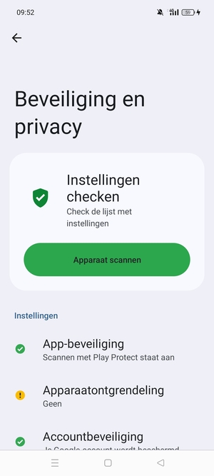 Om uw schermvergrendeling te activeren, ga naar het Beveiliging en privacy-menu en selecteer Apparaatontgrendeling