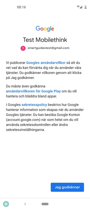 Välj Jag godkänner