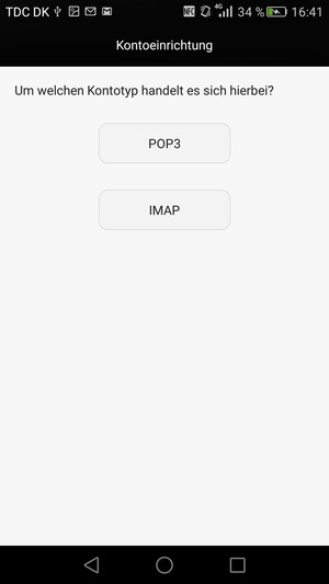 Wählen Sie POP3 oder IMAP