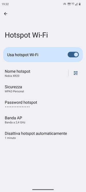 Il telefono è ora pronto per essere usato come modem