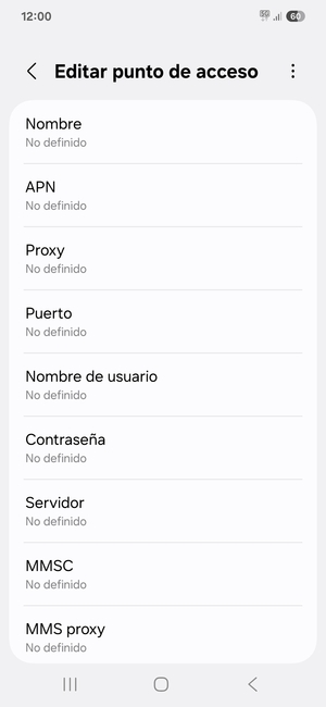 Introduzca la información de Internet
