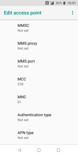 Scroll down and enter MMS information