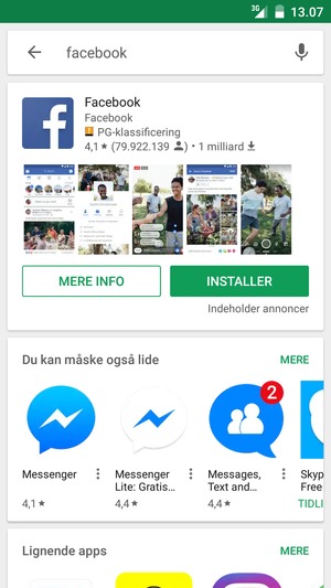 Vælg appen